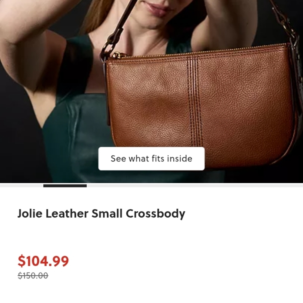 Fossil Rich Brown Leather Shoulder Bag - Picture 6 of 6